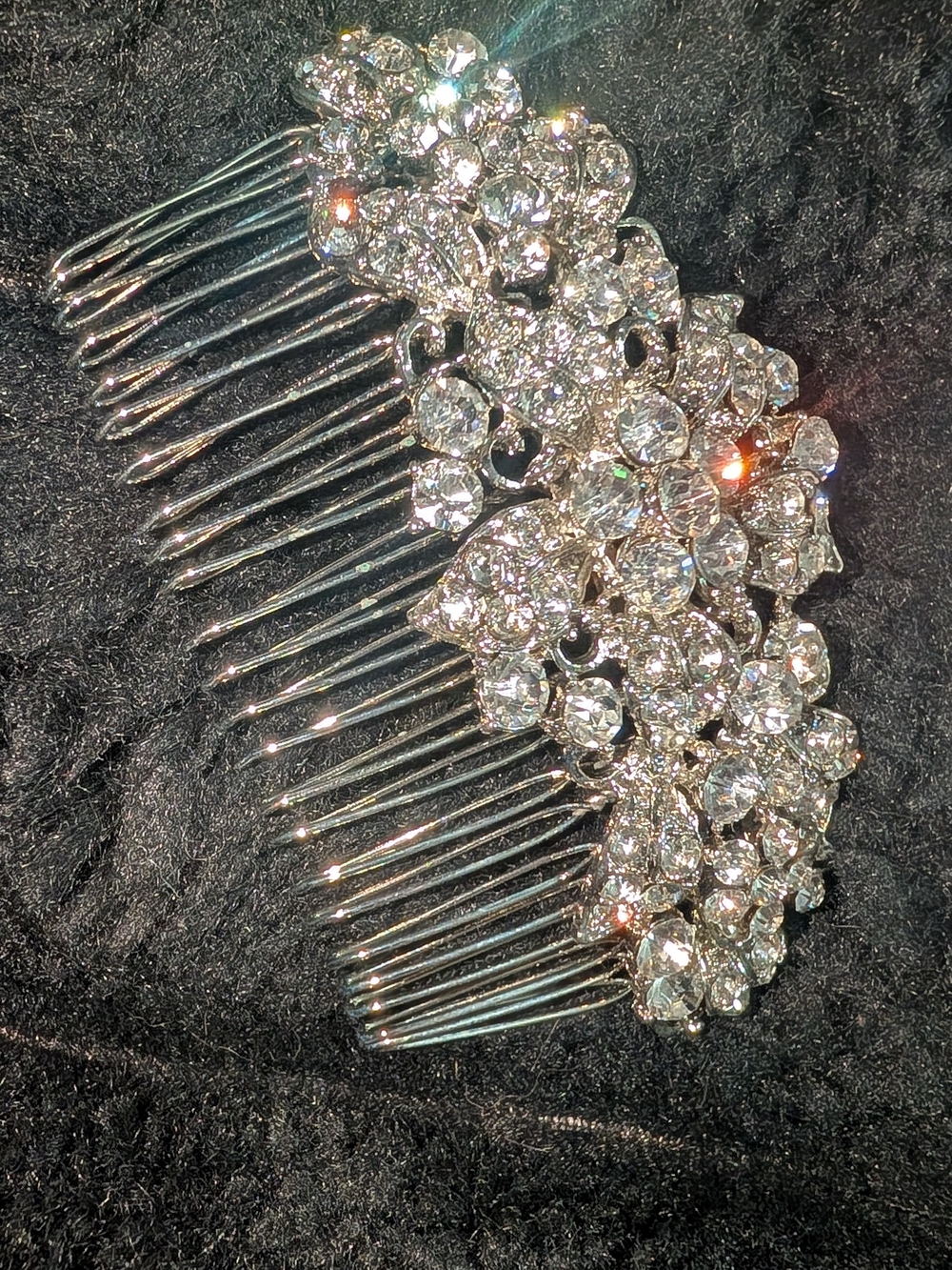 Silver Crystal Bridal Hair Comb - Couture - Picture 3 of 5